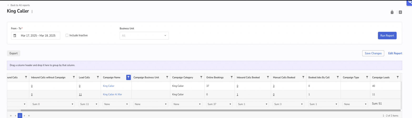 Capital HVAC result screenshot