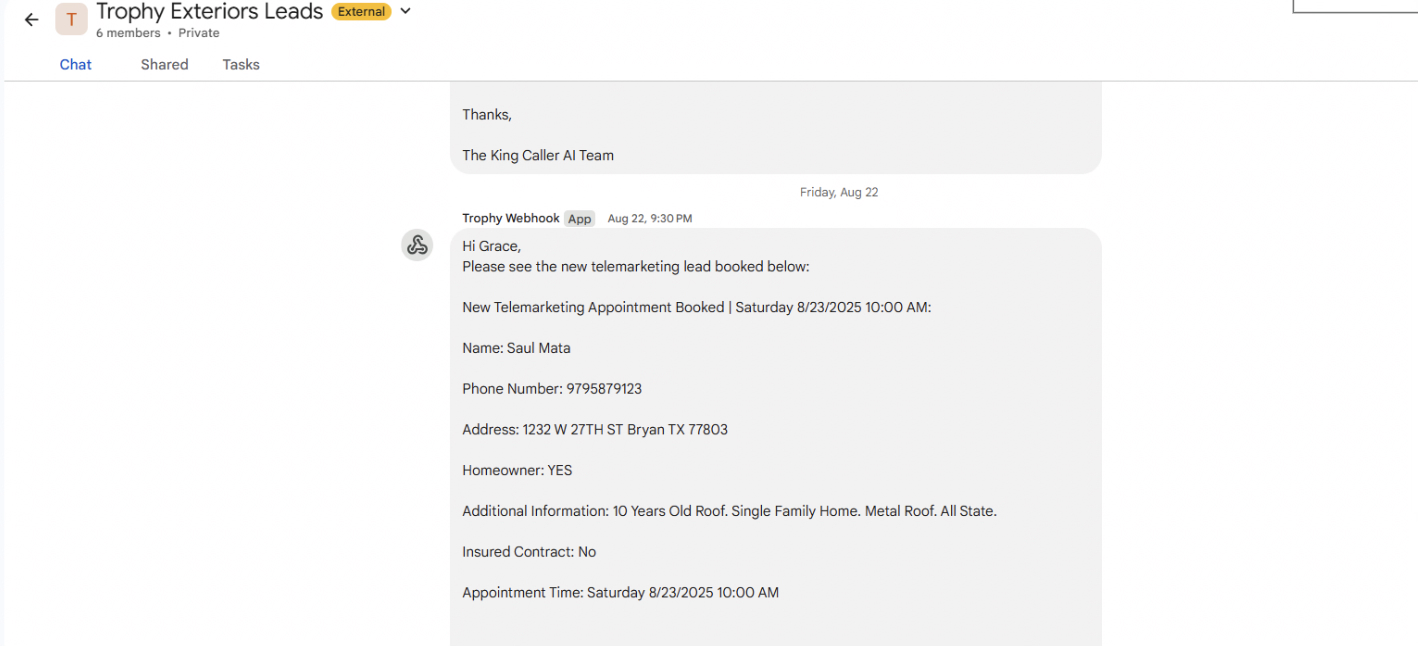 Trophy Exteriors results